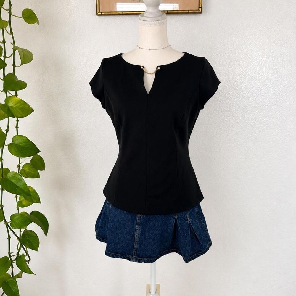 White-house-black-market Women's Black Blouse